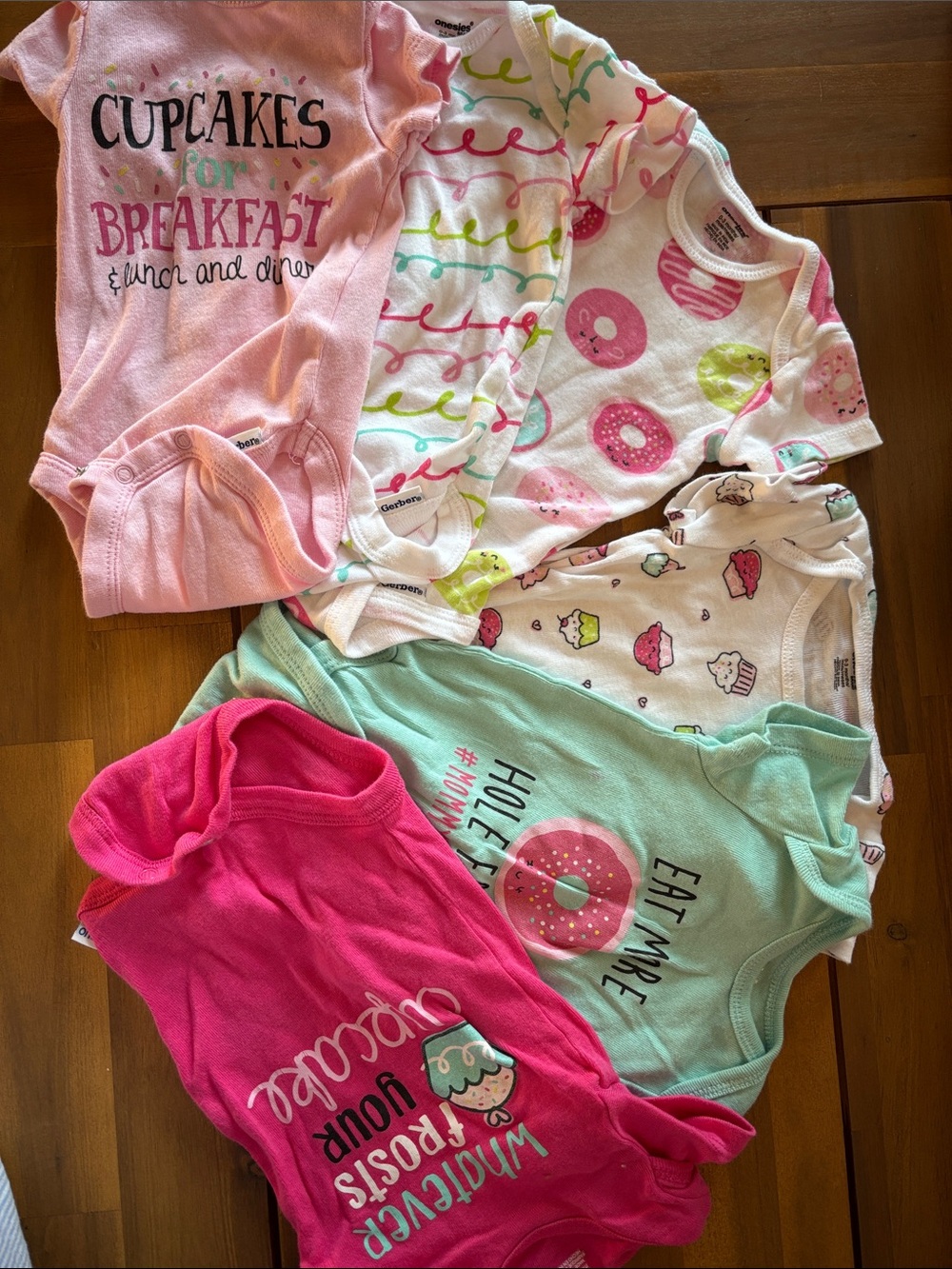 Gerber Baby Girls Assorted Pink & Mint Sleepers - 5-Pack